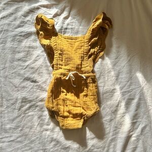 Jamie Kay Mustard Yellow Flutter Sleeve Evie Playsuit Romper 3T